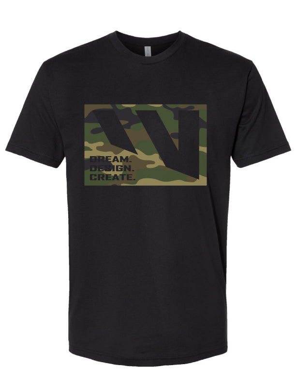 FOURWERX DDC CAMO TEE SHIRT BLACK - MTO