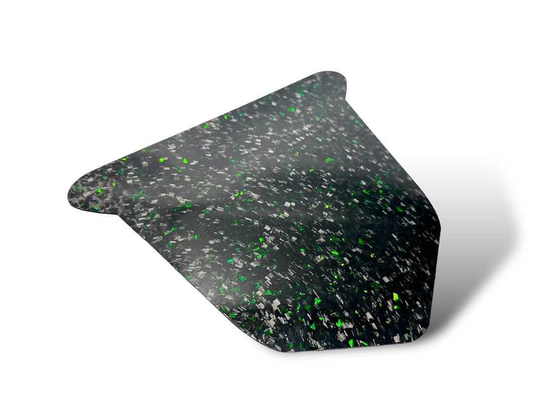 UNIVERSAL 'GREEN DISCO' FORGED CARBON FIBER REAR NUMBER PLATE