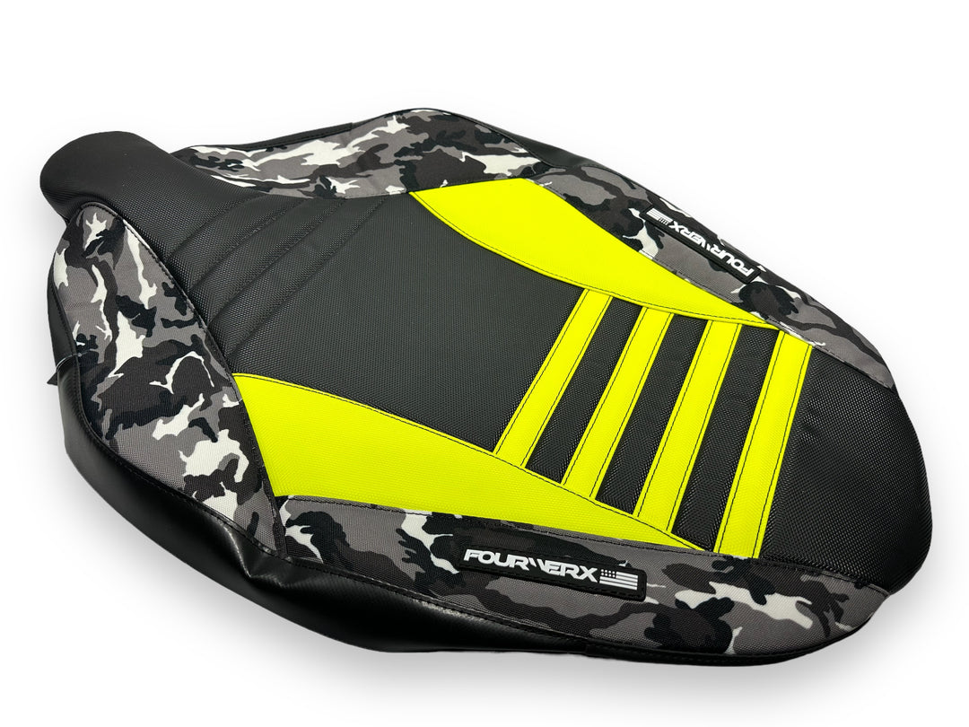 YAMAHA RAPTOR 700 SEAT COVER - BLACK / FLO YELLOW / GREY CAMO