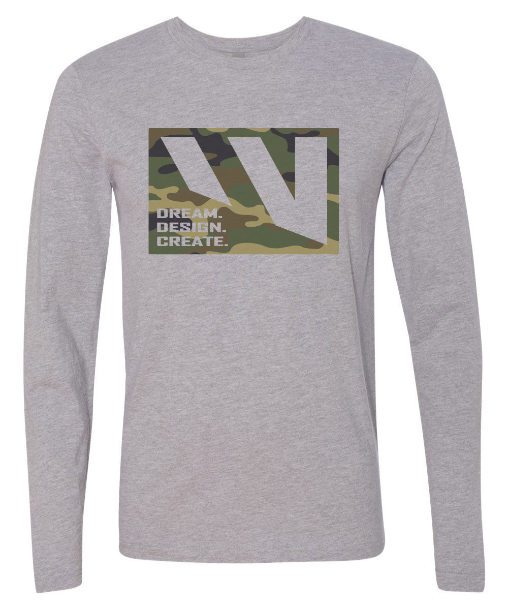 FOURWERX DDC CAMO LONG SLEEVE TEE SHIRT GREY - MTO