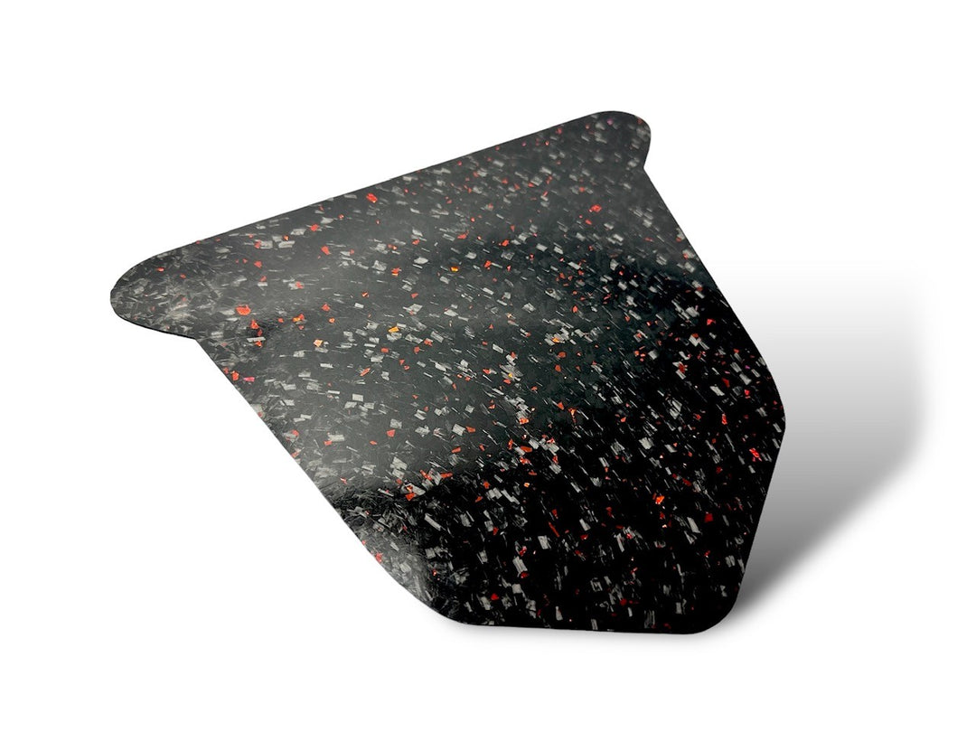 UNIVERSAL 'RED DISCO' FORGED CARBON FIBER REAR NUMBER PLATE