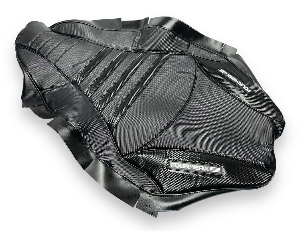 YAMAHA 09+ YFZ450R/X v2 SEAT COVER - BLACK / BLACK CARBON