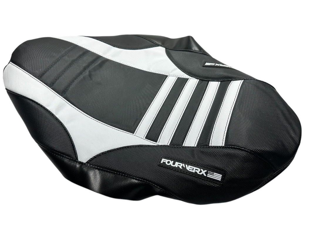 25+ DRR 'DRK' SEAT COVER - BLACK / WHITE GRIPPER