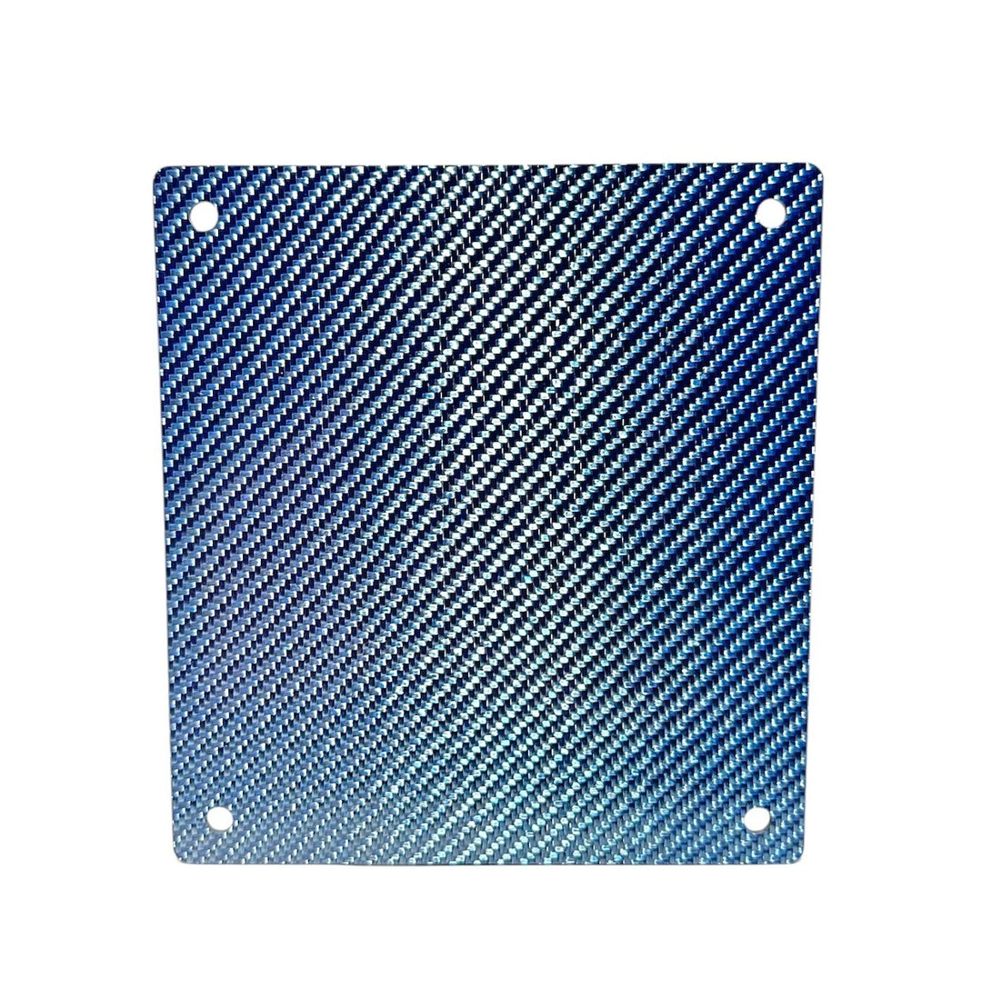 LIGHT BLUE CARBON FIBER HYBRID - FRONT NUMBER PLATE - 'RATH' BUMPERS