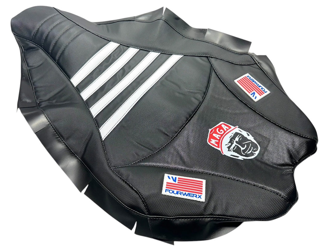 YAMAHA 09+ YFZ450R/X v2 SEAT COVER - BLACK GRIPPER - MAGA TRUMP