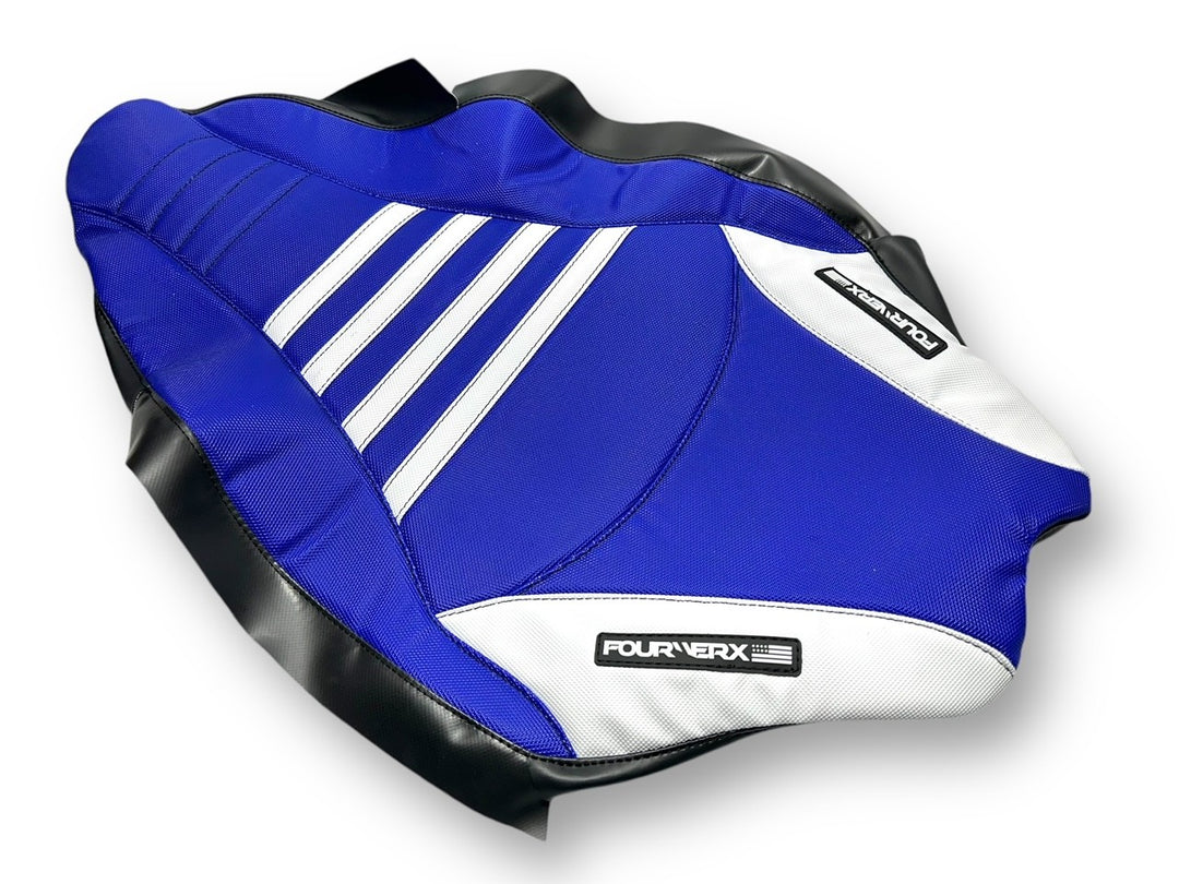 YAMAHA 09+ YFZ450R/X v2 SEAT COVER - BLUE / WHITE