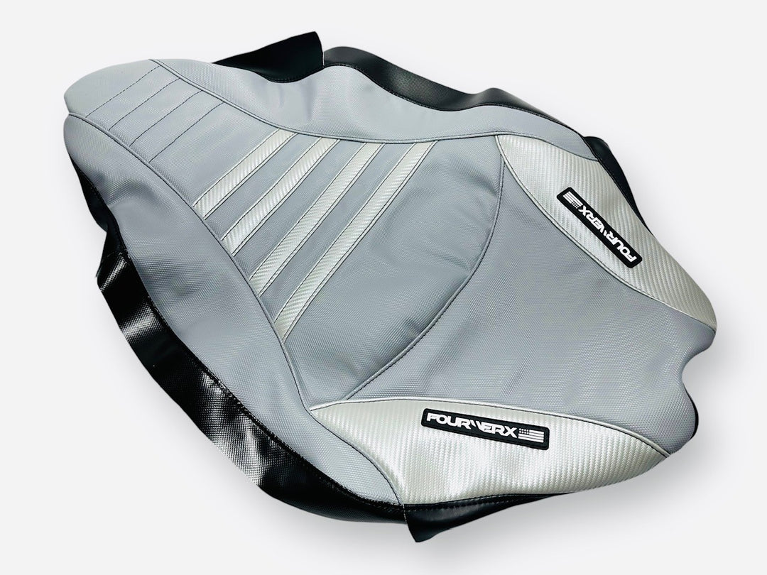 YAMAHA 09+ YFZ450R/X v2 SEAT COVER - GREY GRIPPER / SILVER CARBON