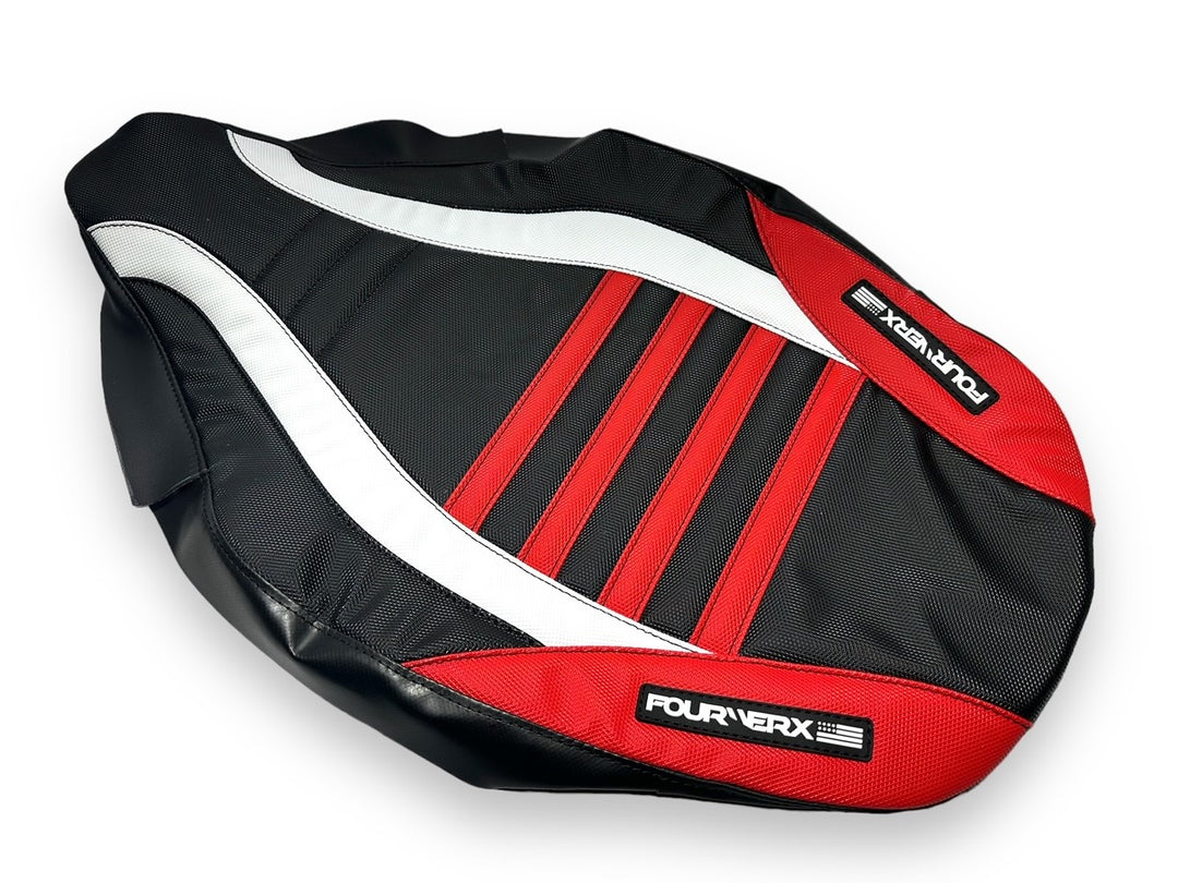 YAMAHA RAPTOR 125/250 SEAT COVER - BLACK / WHITE / RED
