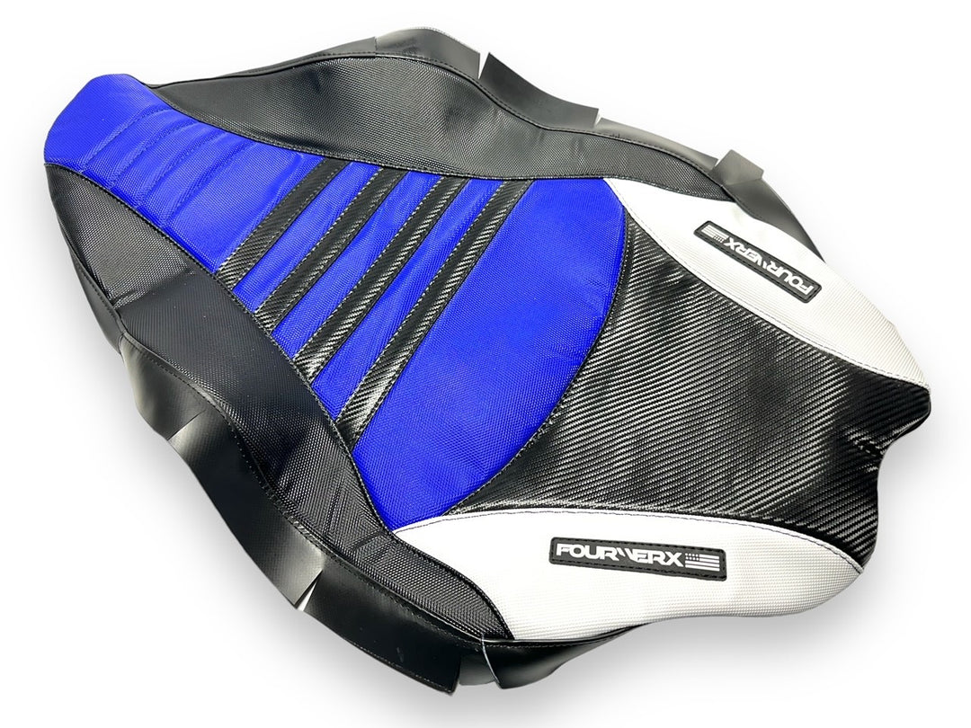 YAMAHA 09+ YFZ450R/X v2 SEAT COVER - BLUE / BLACK / WHITE