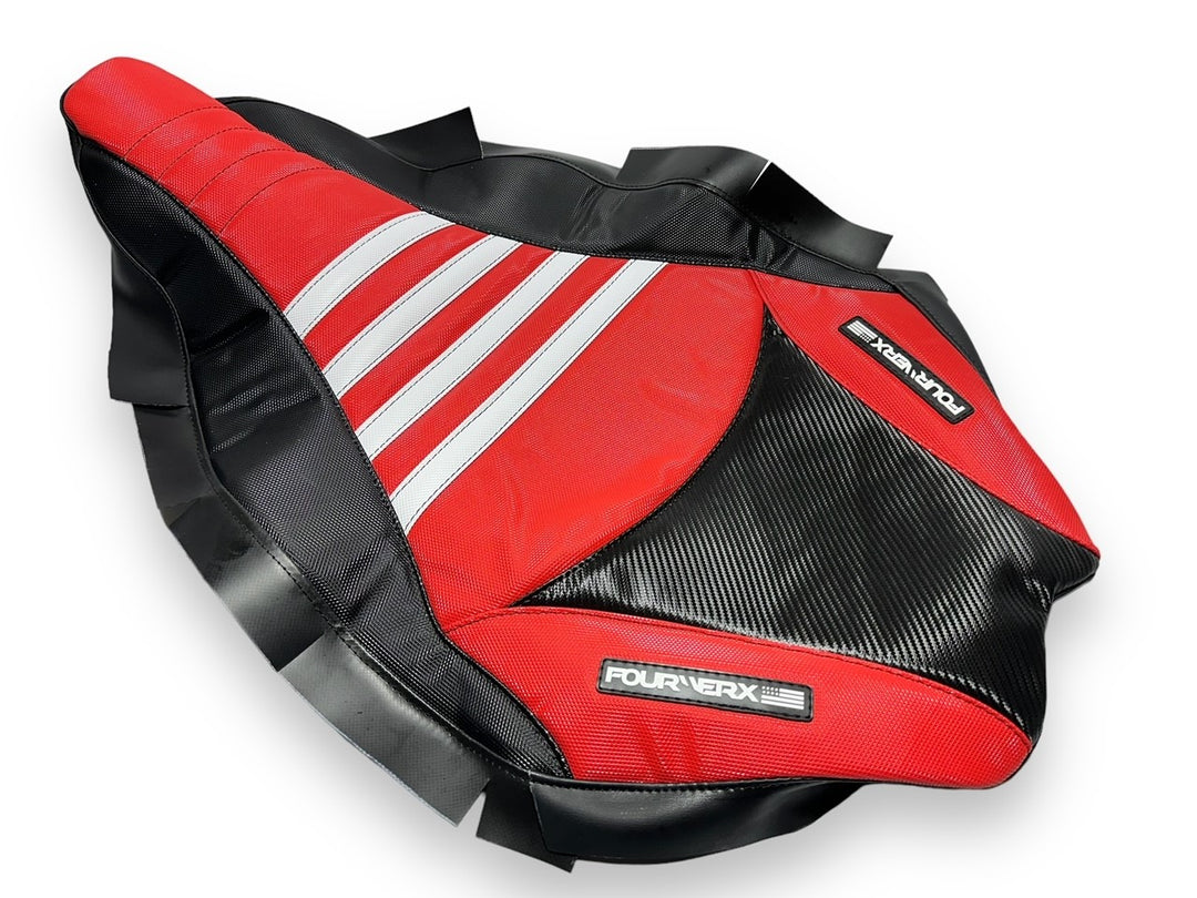 YAMAHA 09+ YFZ450R/X v2 SEAT COVER - RED / BLACK / WHITE