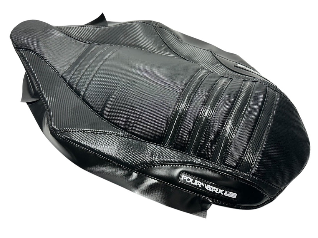 YAMAHA 04+ YFZ450 CARB SEAT COVER - BLACK / BLACK CARBON
