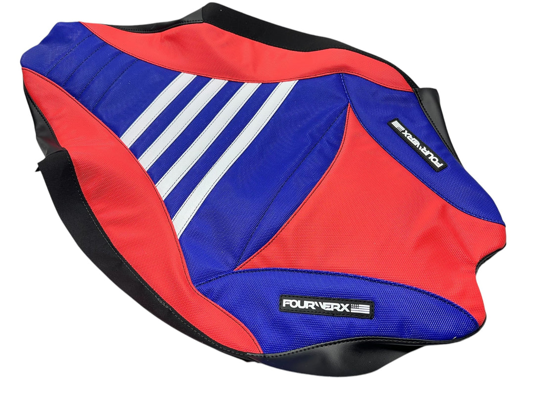 YAMAHA 09+ YFZ450R/X v2 SEAT COVER - BLUE / WHITE / RED