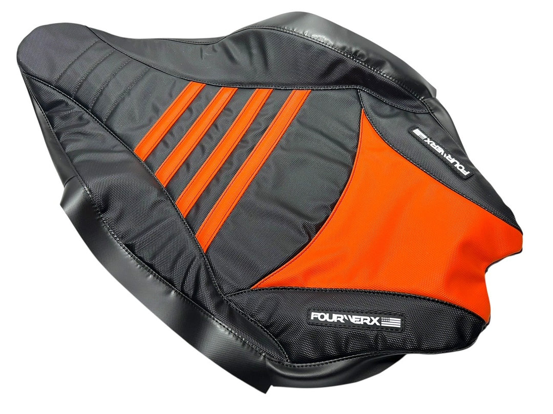 YAMAHA 09+ YFZ450R/X v2 SEAT COVER - BLACK / ORANGE GRIPPER