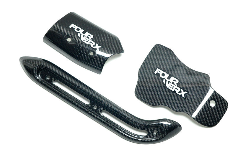 TRX450R CARBON HEAT SHIELD PRO PACKAGE - ( HEAD PIPE MOUNTING NOT INCL |  FourWerx Carbon - Carbon Fiber and Titanium Products