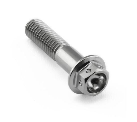 M8 (8MM) x 1.25 PITCH -TITANIUM FLANGE BOLT - DRILLED HEAD