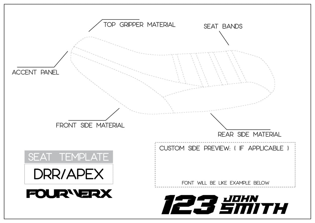 2004-2024 DRR DRX / APEX ATV CUSTOM SEAT COVER | LIVE PREVIEW