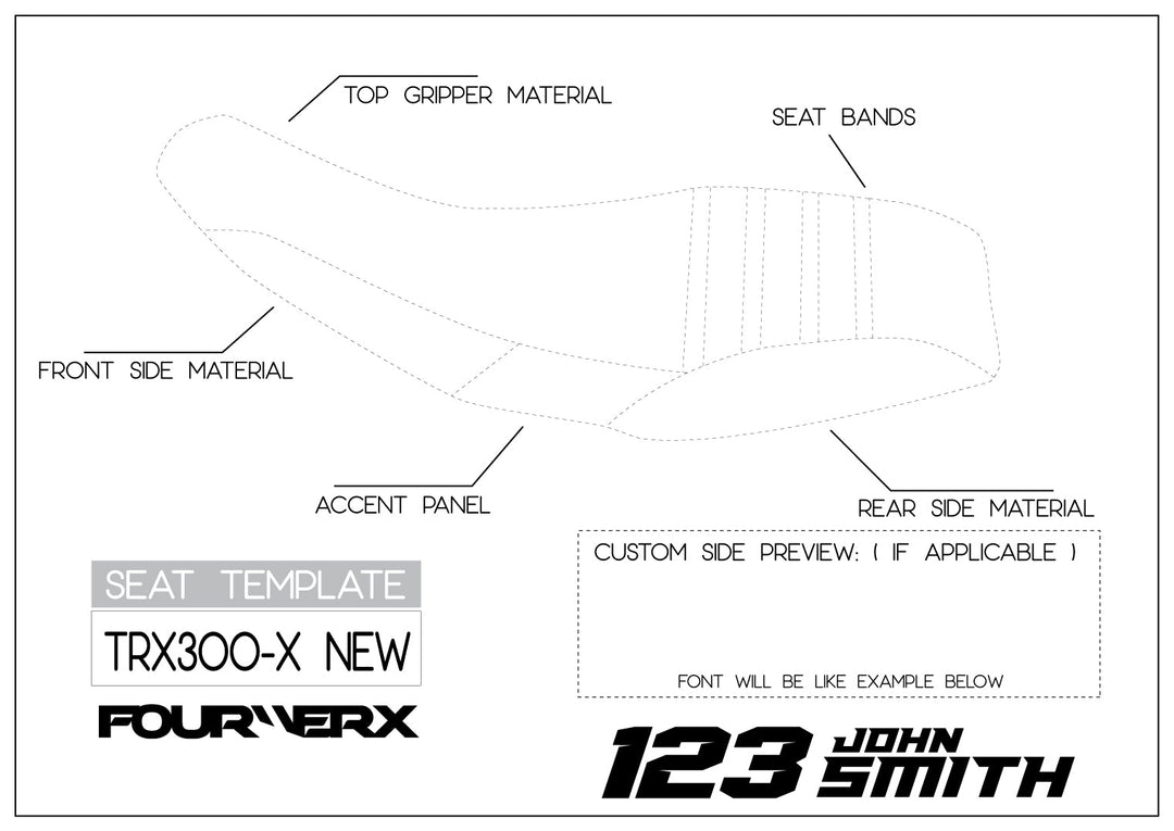 HONDA TRX300X 08+ CUSTOM SEAT COVER | LIVE PREVIEW