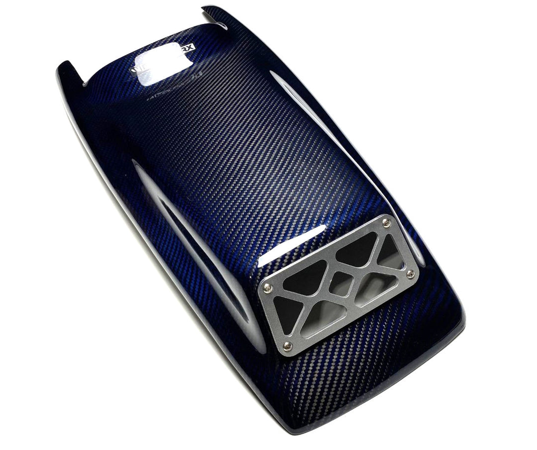 TRX250R SCOOPED BLUE WEAVE CARBON FIBER HOOD - OEM / 2pc Maier