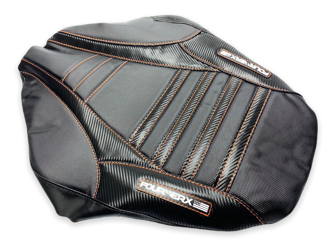 DRR / APEX SEAT COVER -  BLACK / ORANGE THREAD
