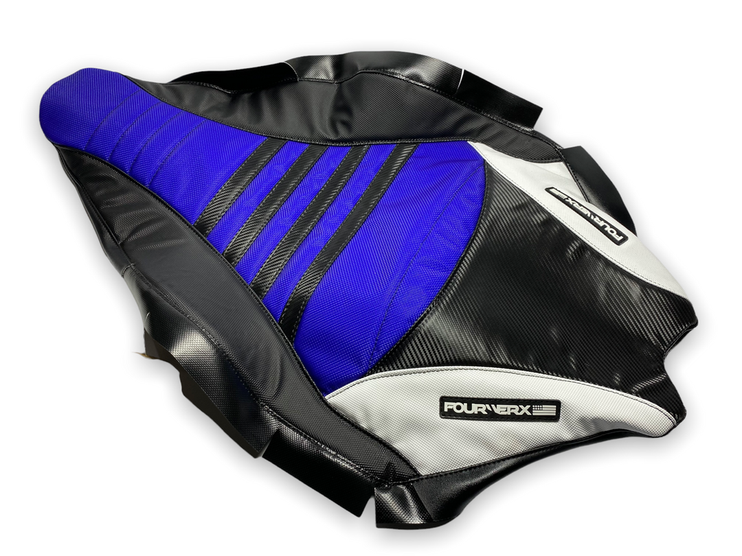 YAMAHA 09+ YFZ450R HUMP SEAT KIT ( COVER & FOAM ) - BLUE / BLACK / WHITE