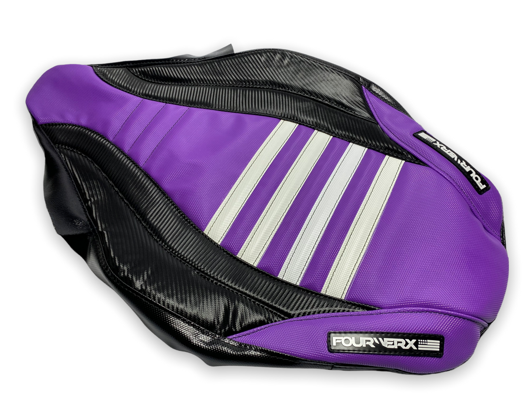 YAMAHA RAPTOR 125/250 SEAT COVER - BLACK / PURPLE / WHITE