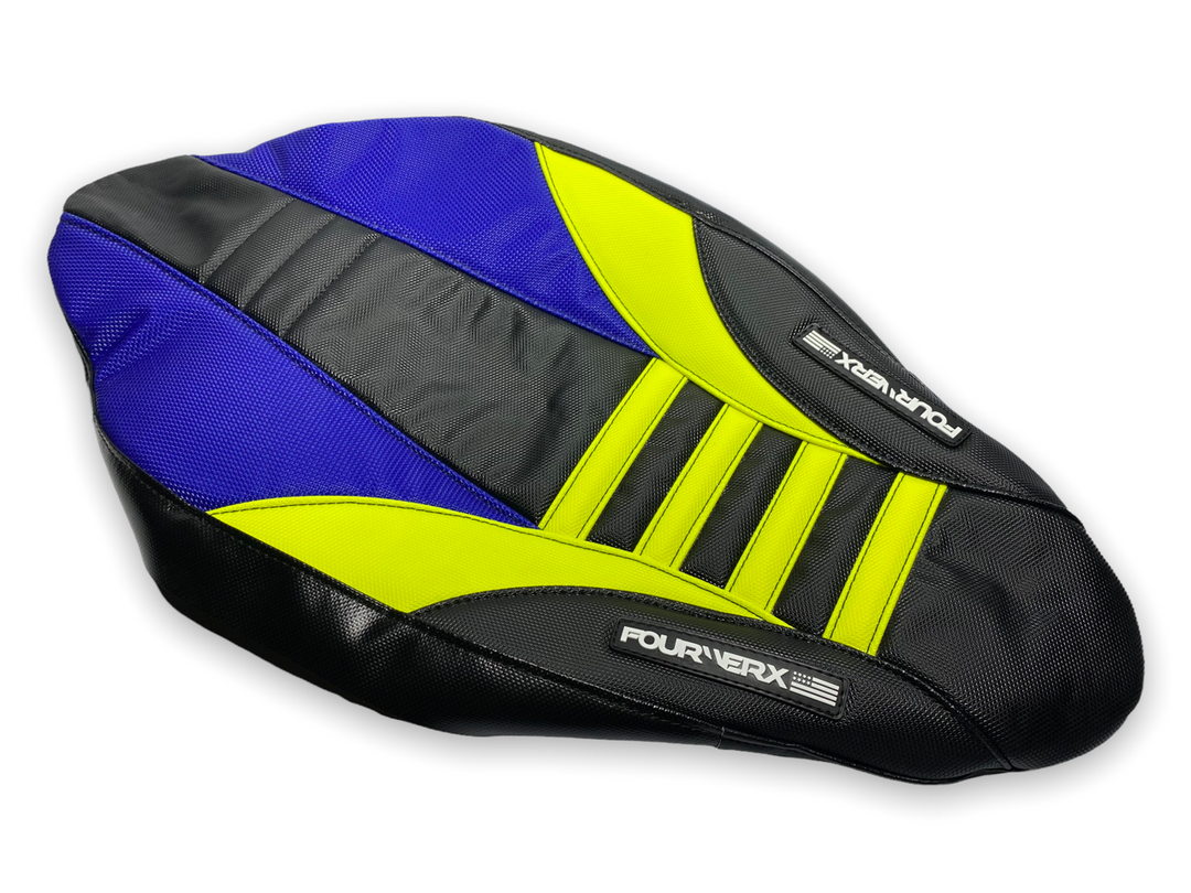 COBRA MINI ATV - SEAT COVER - BLACK / BLUE / FLO YELLOW