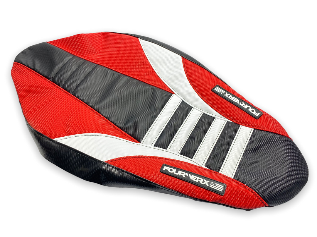 COBRA MINI ATV - SEAT COVER - BLACK / WHITE / RED