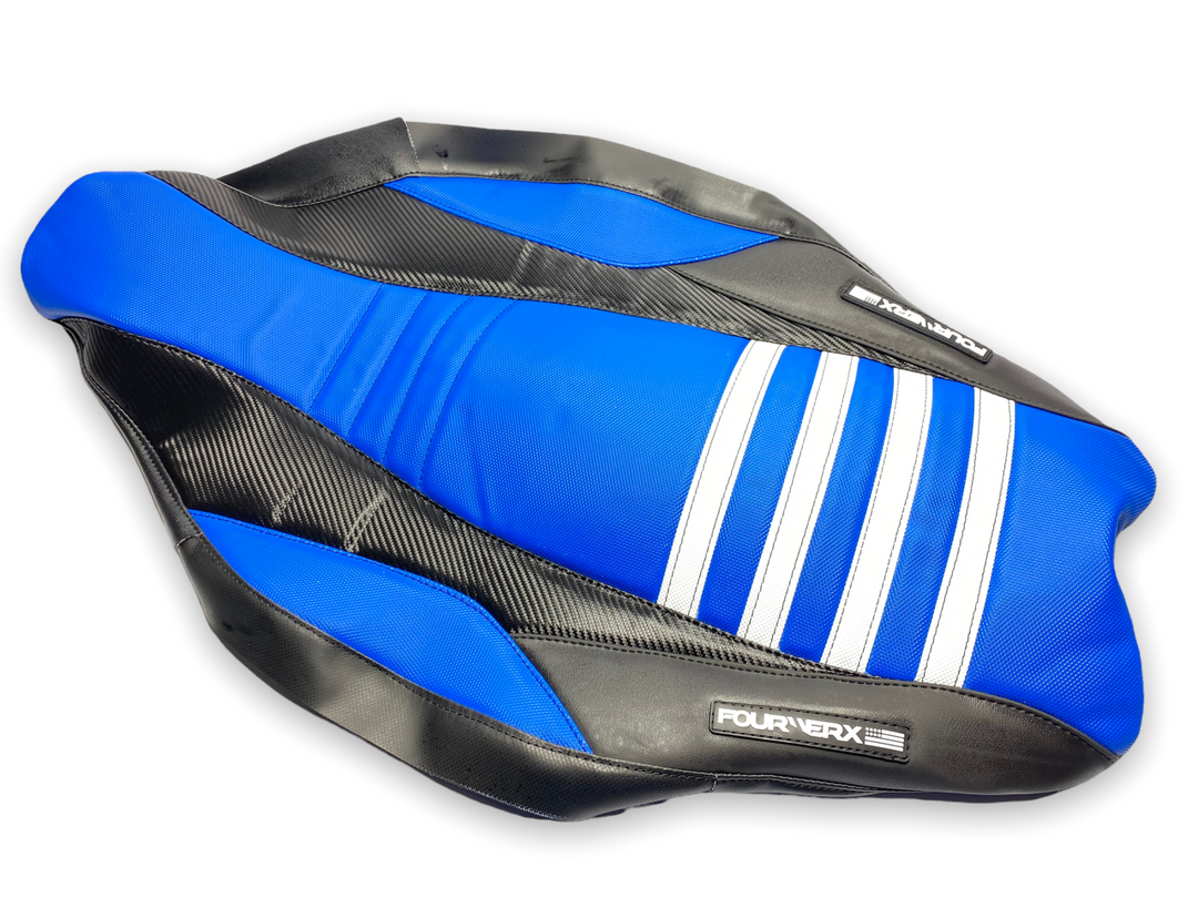 HONDA TRX450R v4 SEAT COVER - TM BLUE / BLACK / WHITE