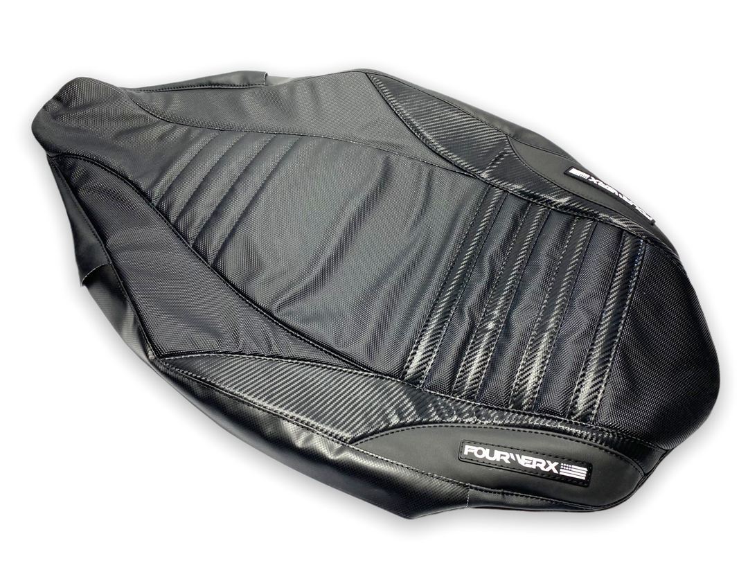 YAMAHA 04+ YFZ450 CARB SEAT COVER - BLACK / BLACK CARBON
