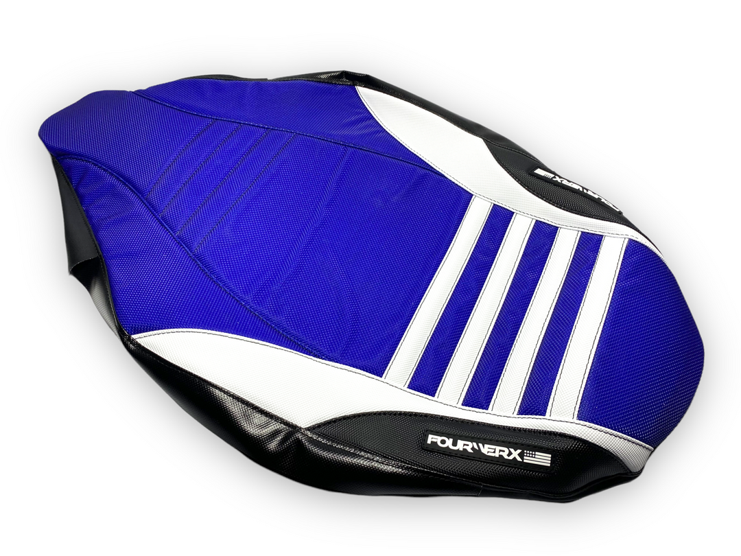 YAMAHA 04+ YFZ450 CARB SEAT COVER - BLACK / BLUE / WHITE