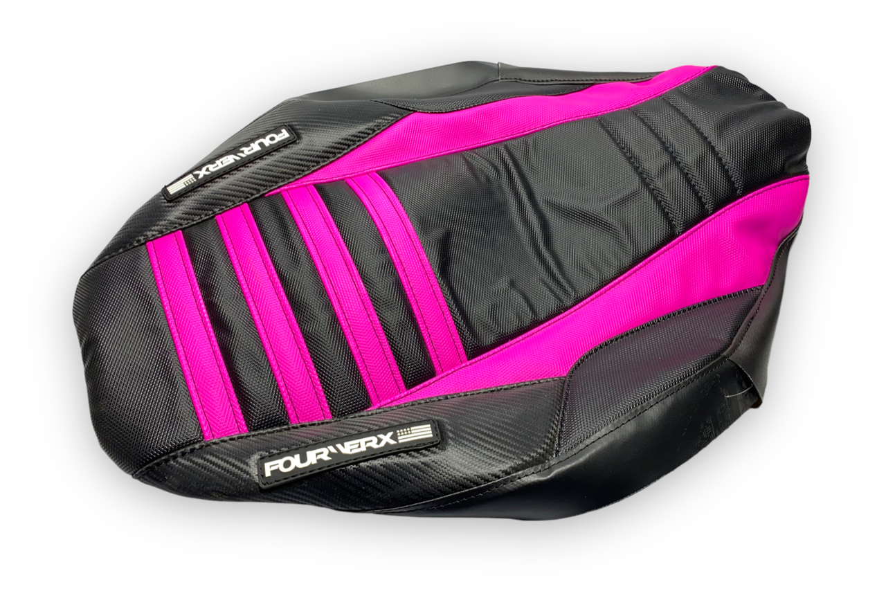 thumbnail image 2 of Honda TRX90 Sportrax 90 Seat Cover 2006-2021 - Black With Red Ribs, Gripper Style 2 of 6