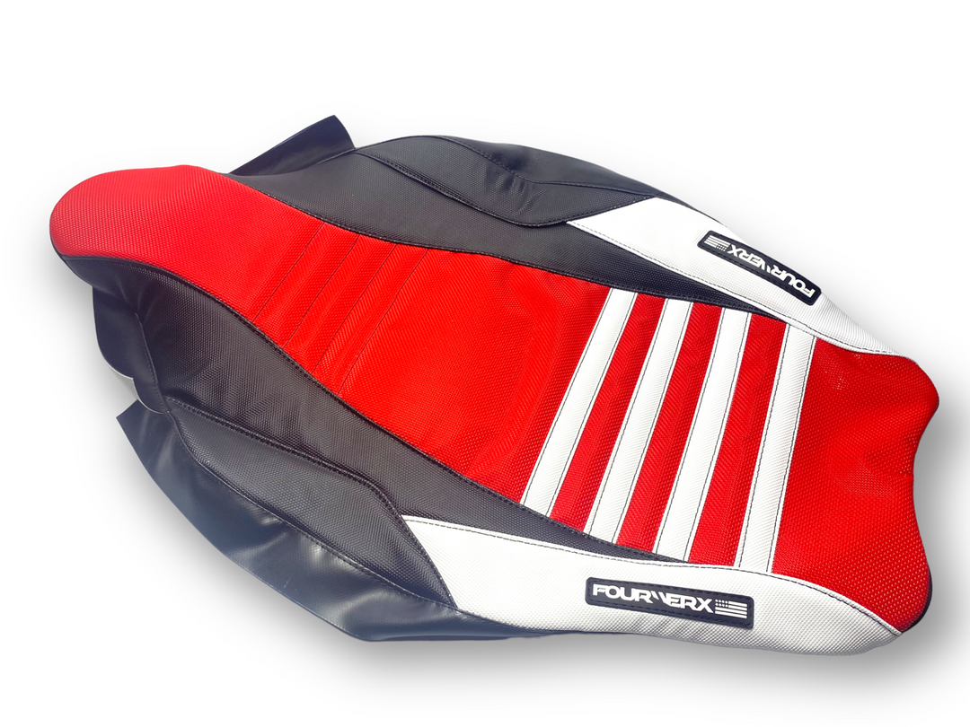 HONDA TRX450R v4 SEAT COVER - RED / WHITE / BLACK