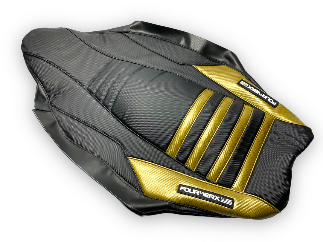 HONDA TRX450R v4 SEAT COVER - BLACK / GOLD CARBON