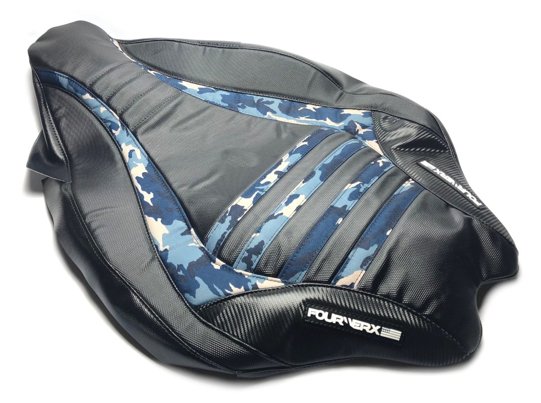 YAMAHA 09+ YFZ450R SEAT COVER - BLACK / BLUE CAMO