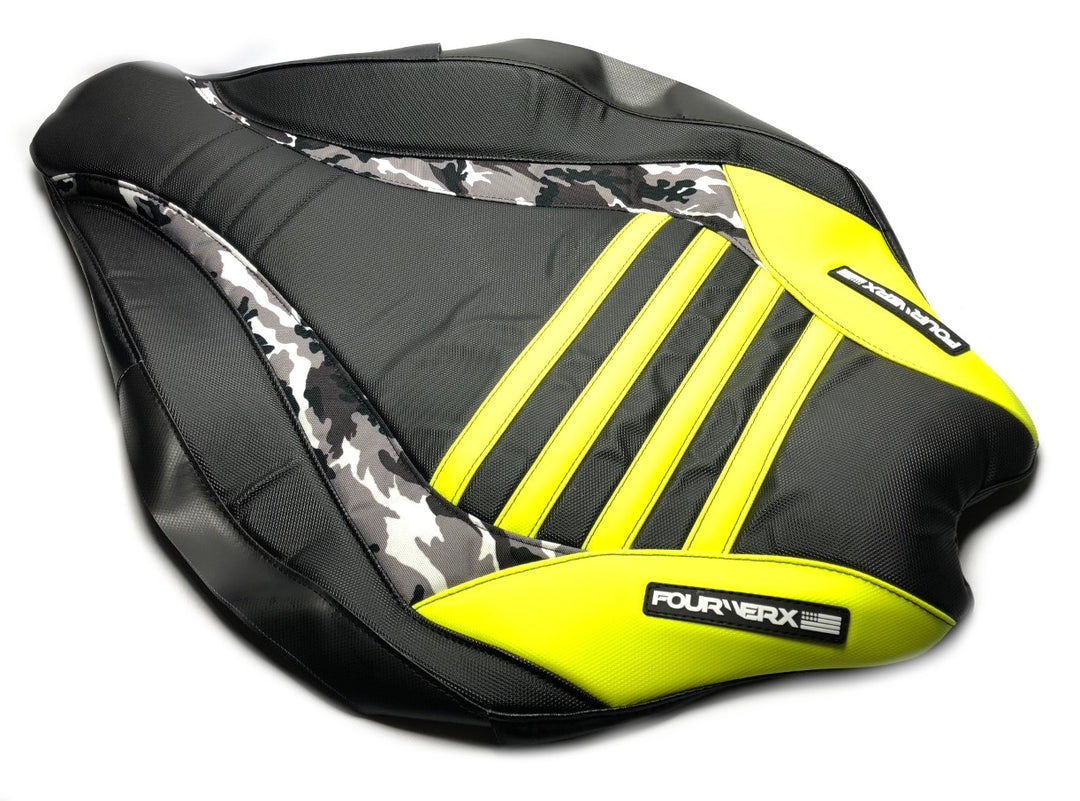YAMAHA 09+ YFZ450R SEAT COVER - BLACK / FLO YELLOW / GREY CAMO