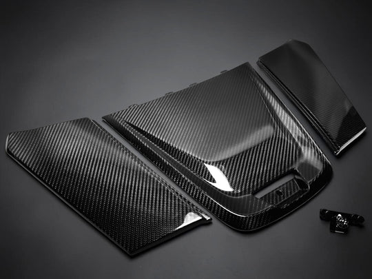 CAN AM MAVERICK R CARBON FIBER 3 PC UPPER CENTER DASH TRIM KIT