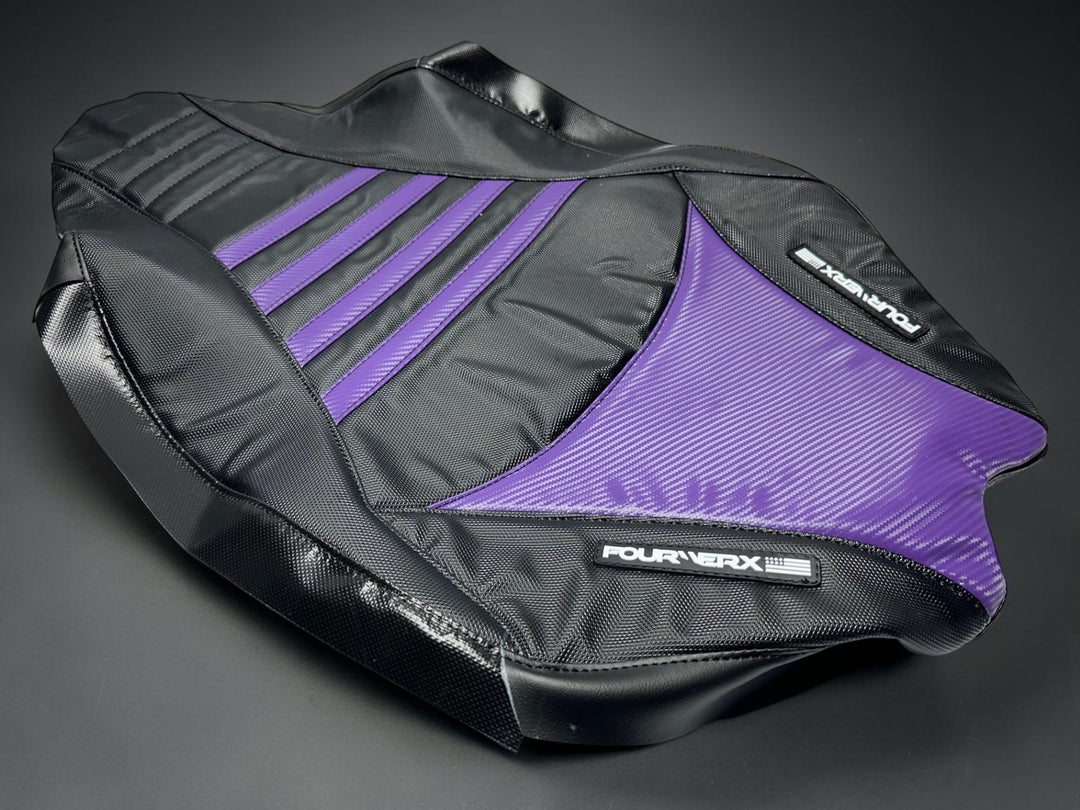 YAMAHA 09+ YFZ450R/X v2 SEAT COVER - BLACK / PURPLE CARBON