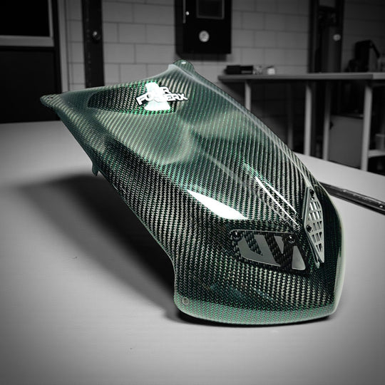 TRX450R 'A58' GREEN WIRE CARBON FIBER HOOD - LIMITED