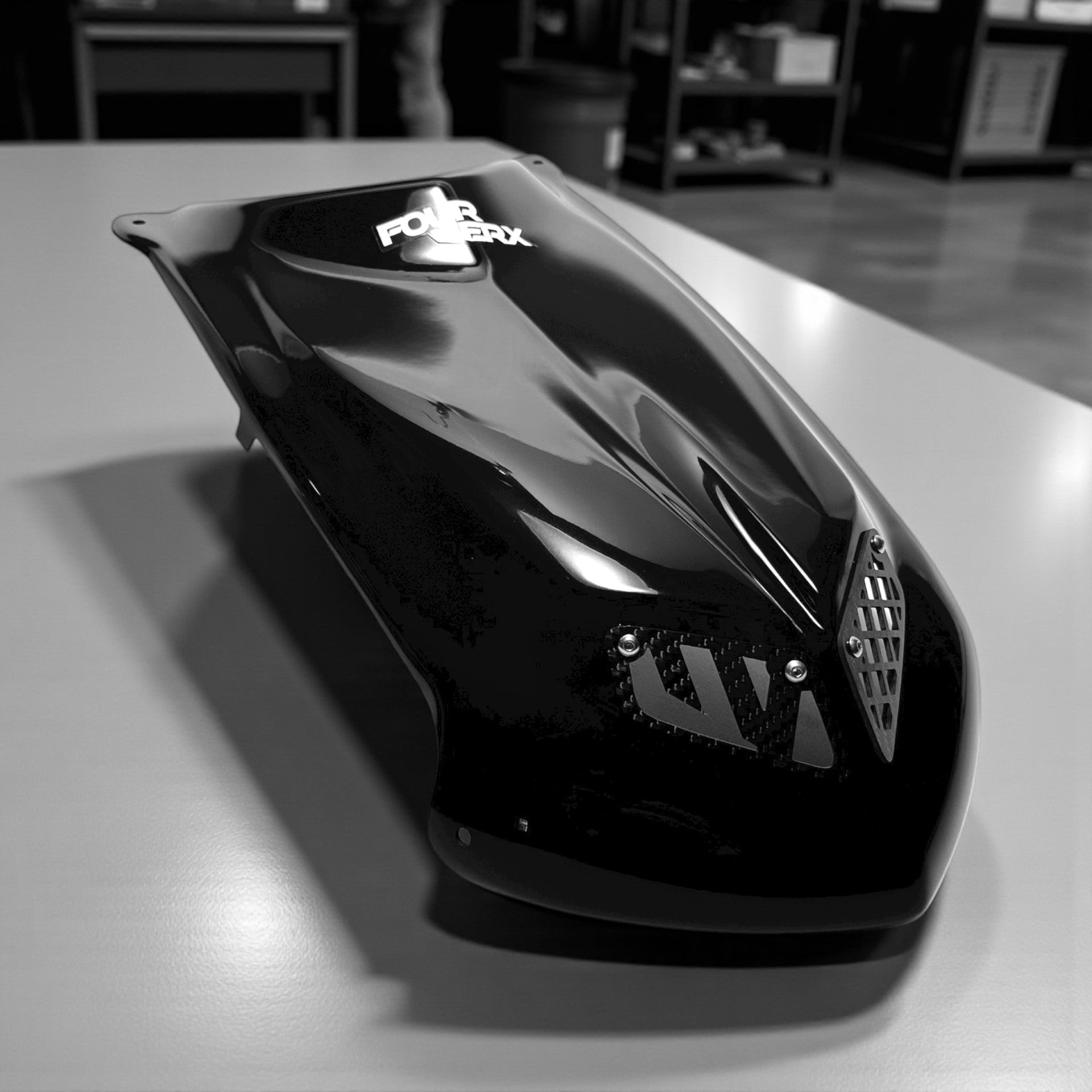 TRX450R 'A58' GLOSS BLACK PLASTIC HOOD – FourWerx Carbon - Carbon