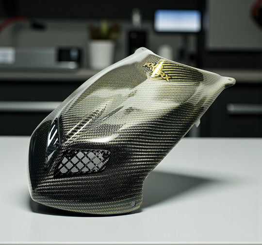 TRX450R 'A58'  GOLD WIRE CARBON FIBER HOOD - LIMITED