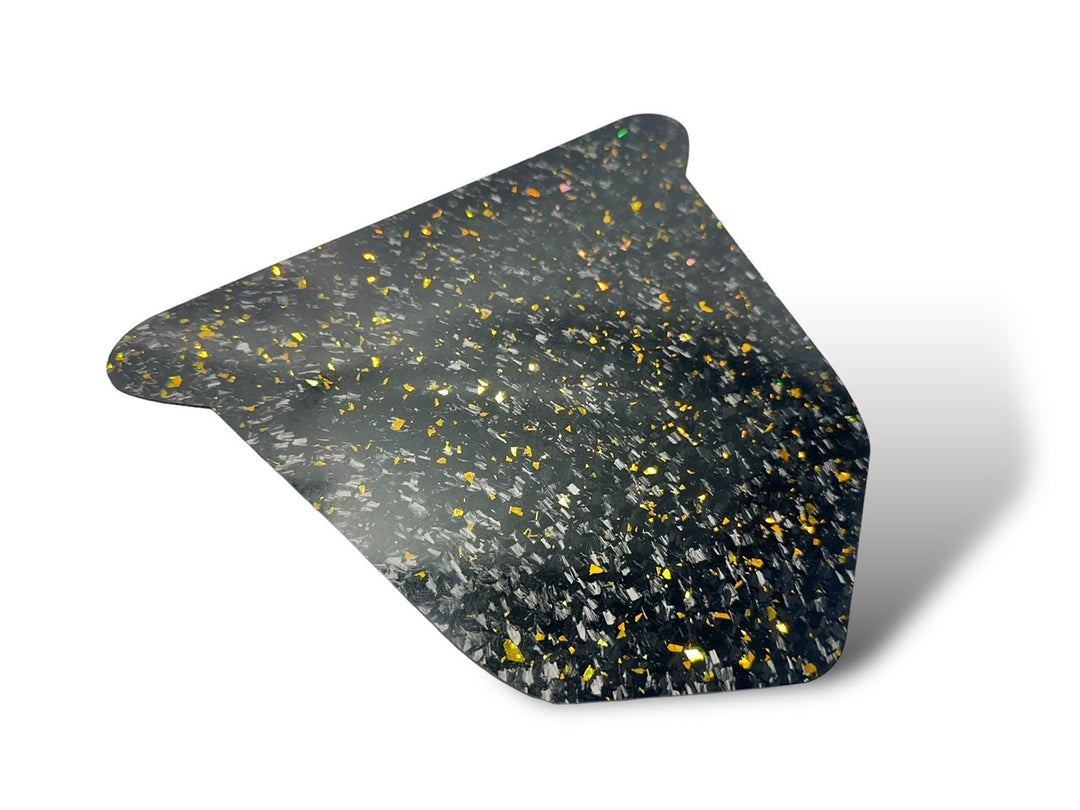 UNIVERSAL 'GOLD DISCO' FORGED CARBON FIBER REAR NUMBER PLATE