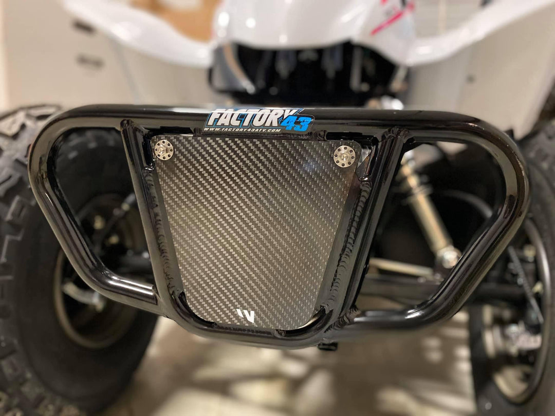 CARBON FIBER FRONT NUMBER PLATE - 'FACTORY 43' BUMPERS