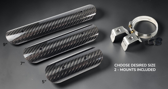UNIVERSAL CARBON FIBER HEAD PIPE HEAT SHIELD - VARIOUS SIZES
