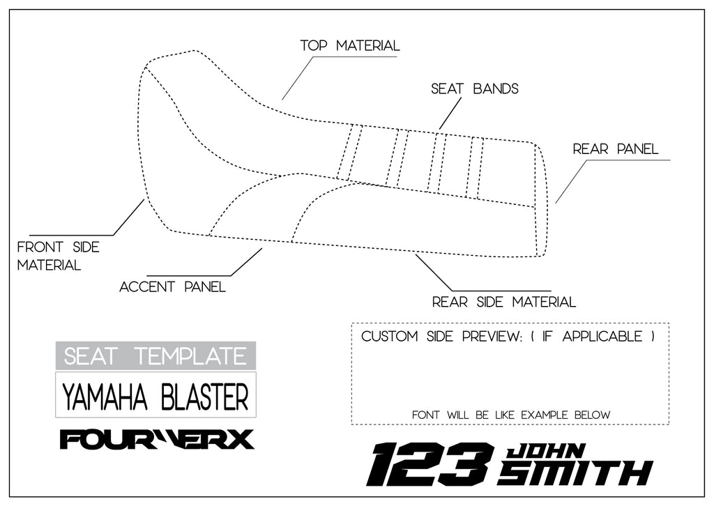 YAMAHA BLASTER CUSTOM SEAT COVER | LIVE PREVIEW
