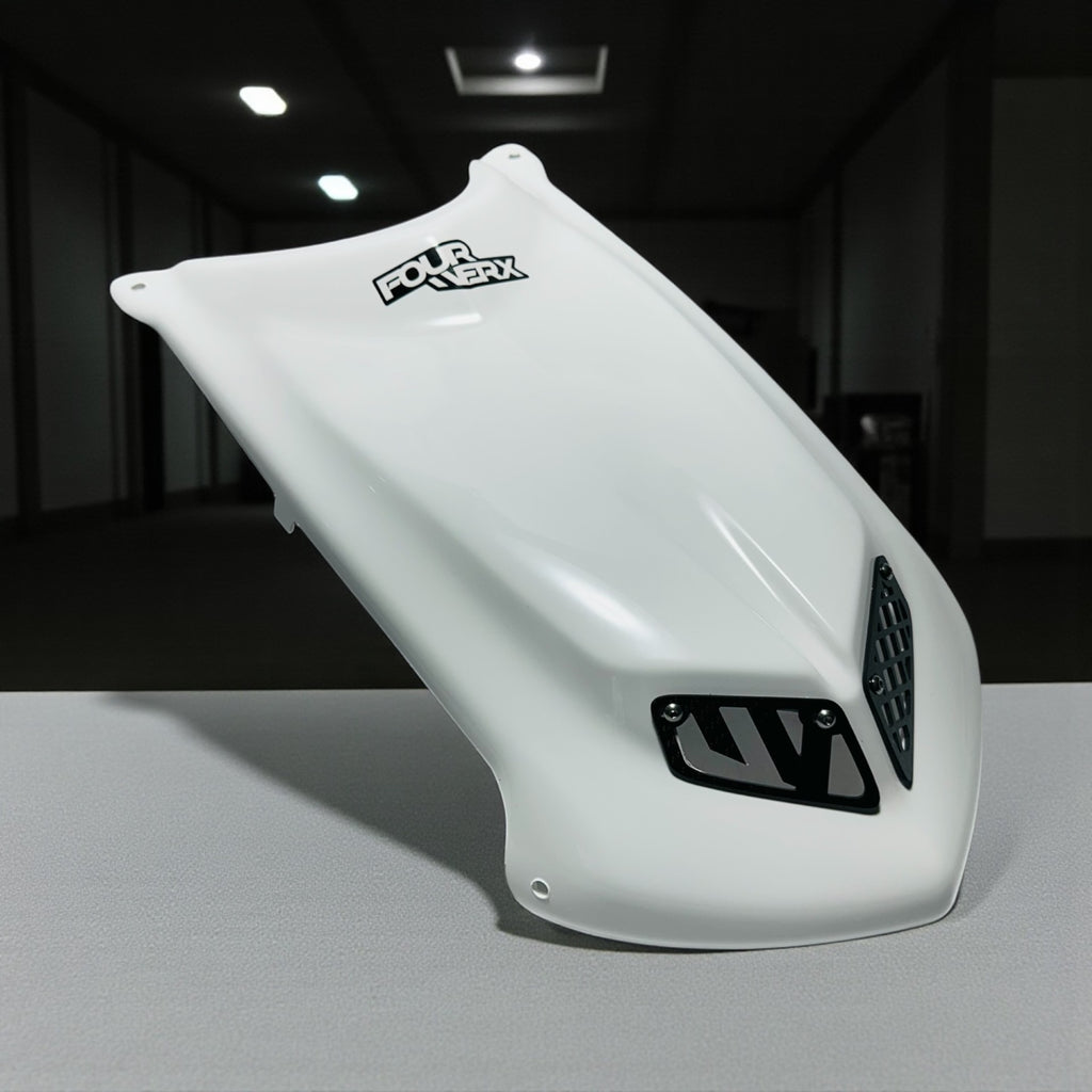 TRX450R 'A58' GLOSS WHITE PLASTIC HOOD – FourWerx Carbon - ATV