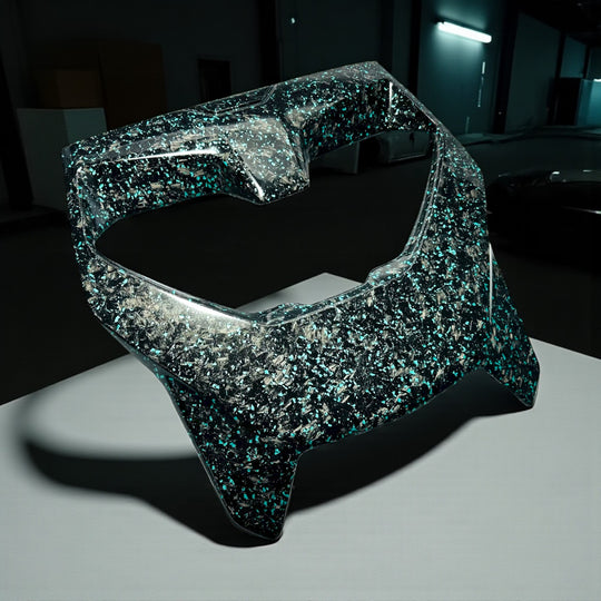 CAN AM MAVERICK R FORGED CARBON W/ TEAL FLAKE SR CENTER HOOD - LIMITED