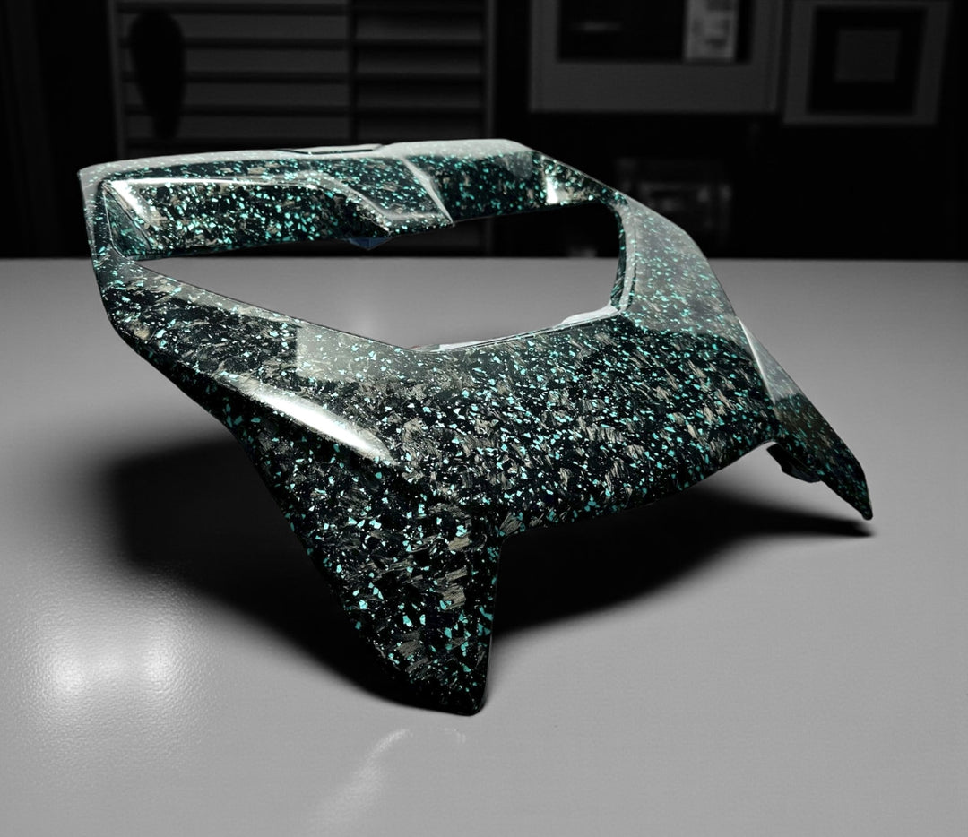 CAN AM MAVERICK R FORGED CARBON W/ TEAL FLAKE SR CENTER HOOD - LIMITED