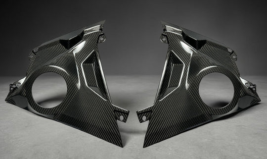 CAN AM MAVERICK R CARBON FIBER DASH SPEAKER PANELS / 6.5" SPEAKER CUTOUTS