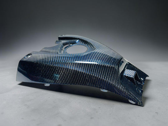14+ YFZ450R BLUE WIRE CARBON FIBER TANK COVER - LIMITED EDITION