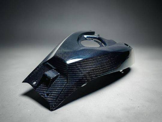 14+ YFZ450R BLUE WIRE CARBON FIBER TANK COVER - LIMITED EDITION